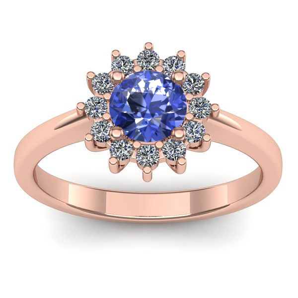 Inel cu tanzanit rotund