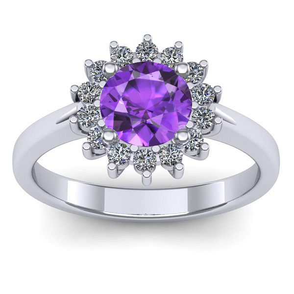 Inel de logodna cu ametist rotund