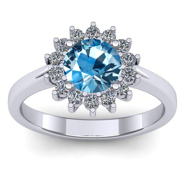 Inel cu topaz blue rotund