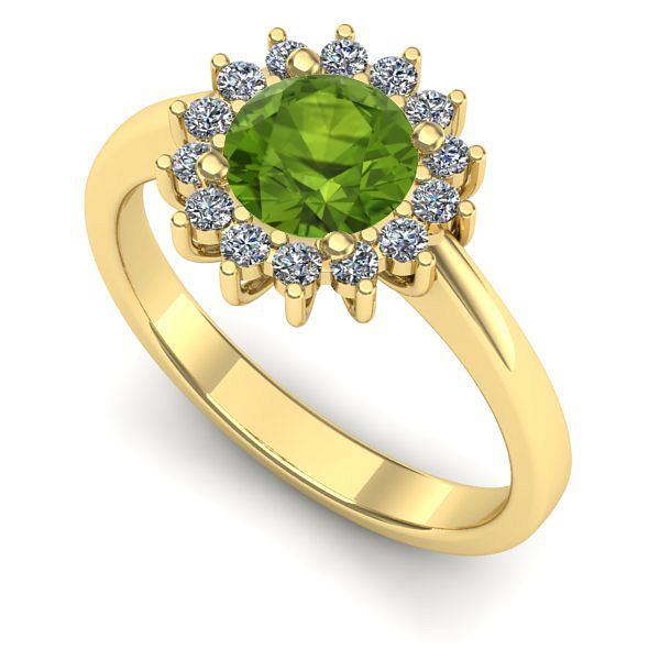 Inel de logodna din aur galben cu peridot