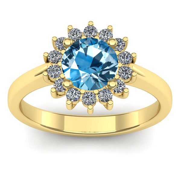 Inel cu topaz blue rotund