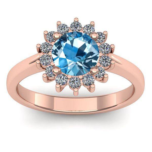 Inel cu topaz blue rotund