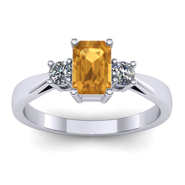 Inel cu citrin dreptunghiular