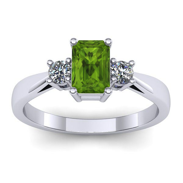 Inel cu peridot dreptunghiular