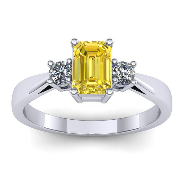 Inel logodna cu safir galben dreptunghiular