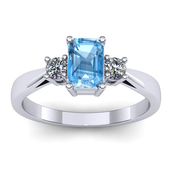 Inel logodna cu topaz blue dreptunghiular