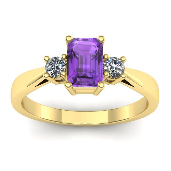 Inel cu ametist dreptunghiular