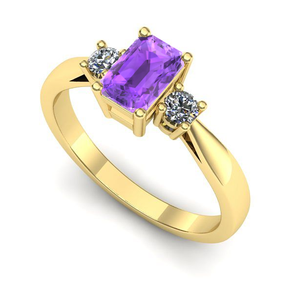 Inel din aur galben cu ametist