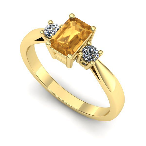 Inel din aur galben cu citrin