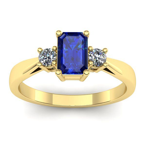 Inel de logodna cu safir dreptunghiular