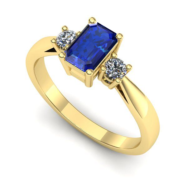 Inel de logodna din aur galben cu safir