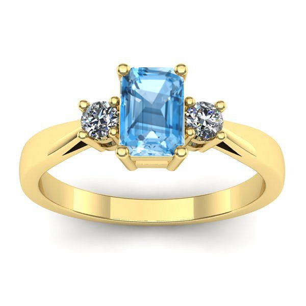 Inel de logodna cu topaz blue dreptunghiular