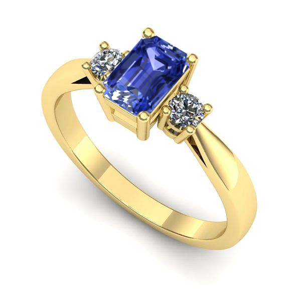 Inel de logodna din aur galben cu tanzanit