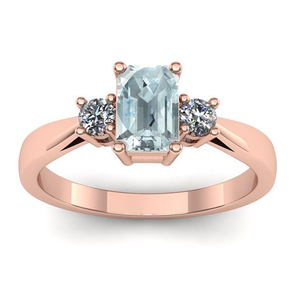 Inel cu aquamarin dreptunghiular