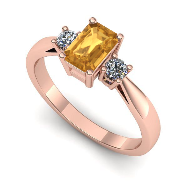 Inel de logodna din aur roz cu citrin