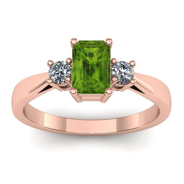 Inel logodna cu peridot dreptunghiular