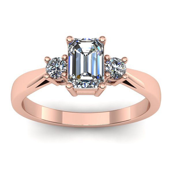 Inel cu safir alb dreptunghiular