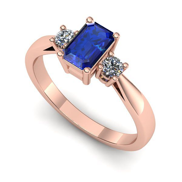 Inel din aur roz cu safir