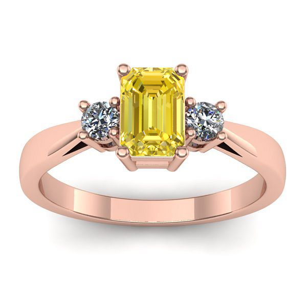 Inel cu safir galben dreptunghiular