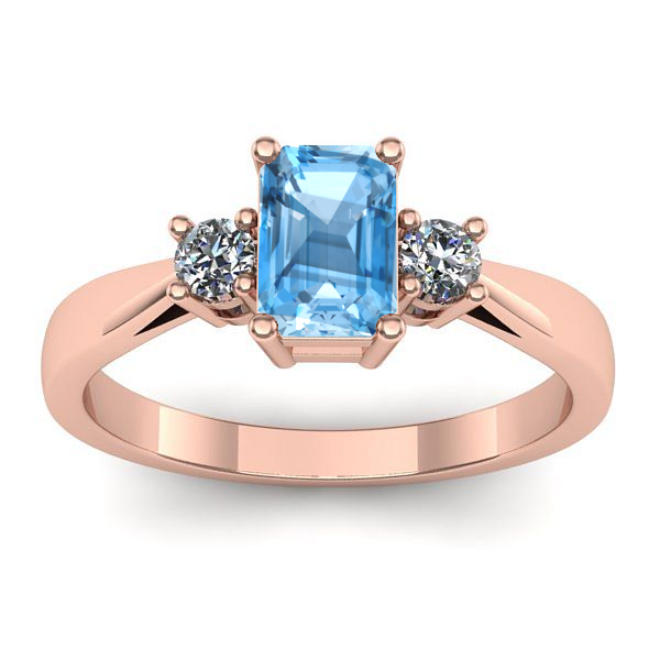 Inel cu topaz blue dreptunghiular