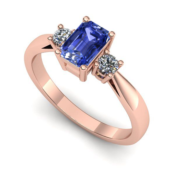 Inel din aur roz cu tanzanit