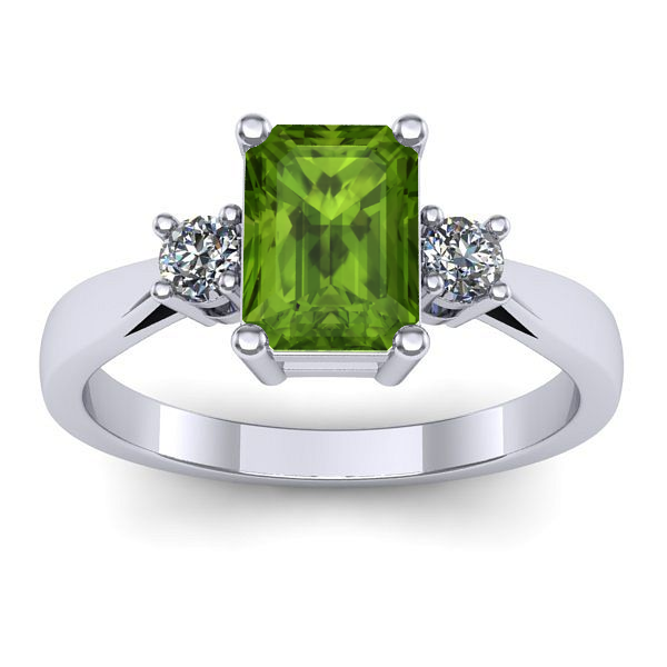 Inel de logodna cu peridot dreptunghiular