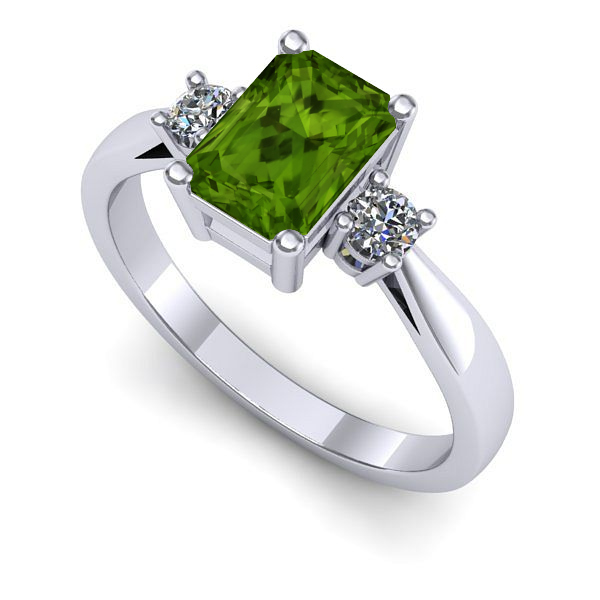 Inel din aur alb cu peridot