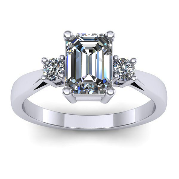 Inel logodna cu diamant de laborator dreptunghiular