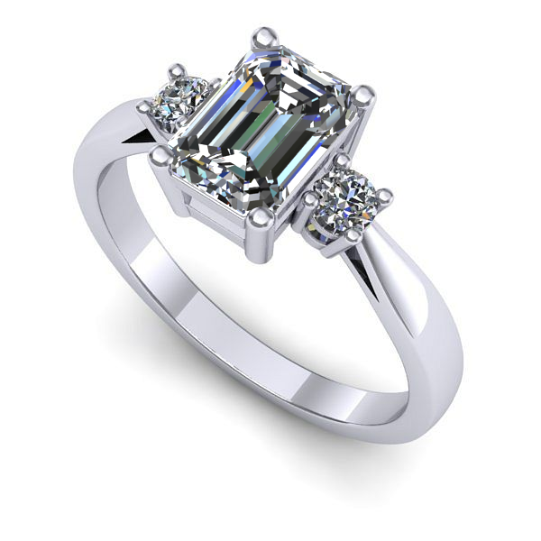 Inel din aur alb cu diamant de laborator