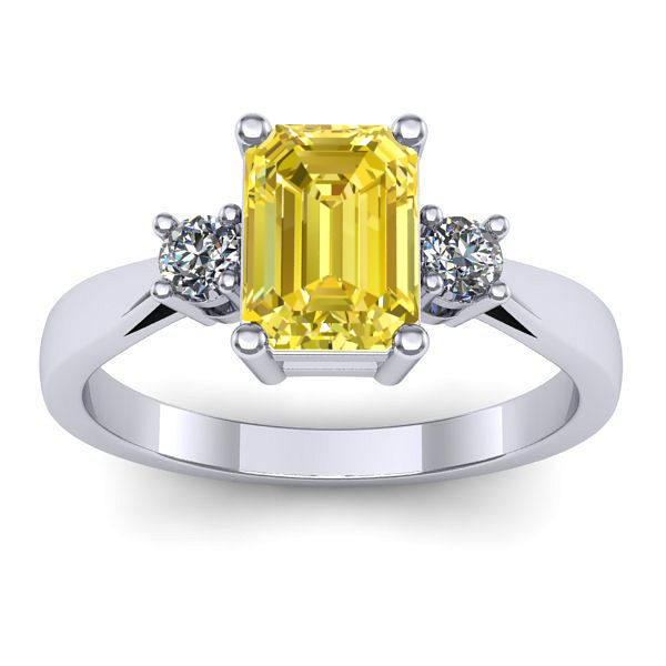 Inel de logodna cu safir galben dreptunghiular