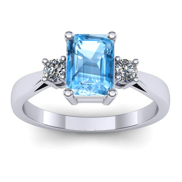 Inel de logodna cu topaz blue dreptunghiular