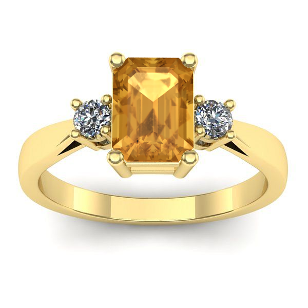Inel logodna cu citrin dreptunghiular