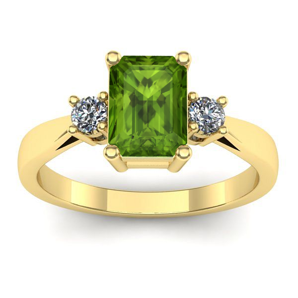 Inel de logodna cu peridot dreptunghiular