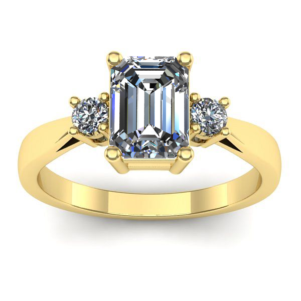 Inel cu diamant de laborator dreptunghiular