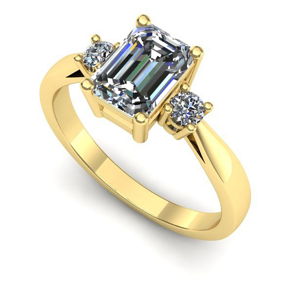 Inel de logodna din aur galben cu diamant de laborator