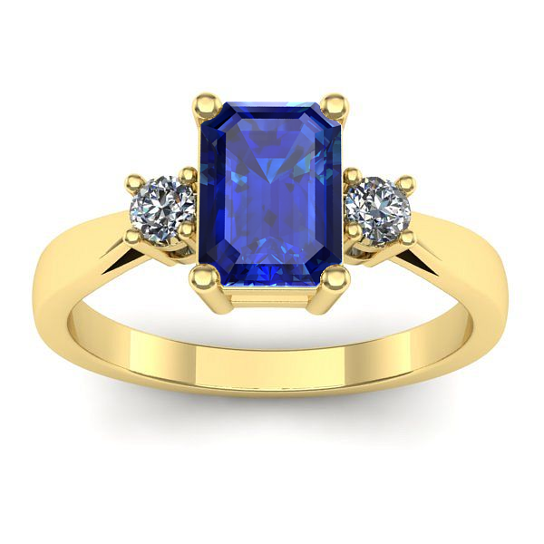 Inel logodna cu safir dreptunghiular