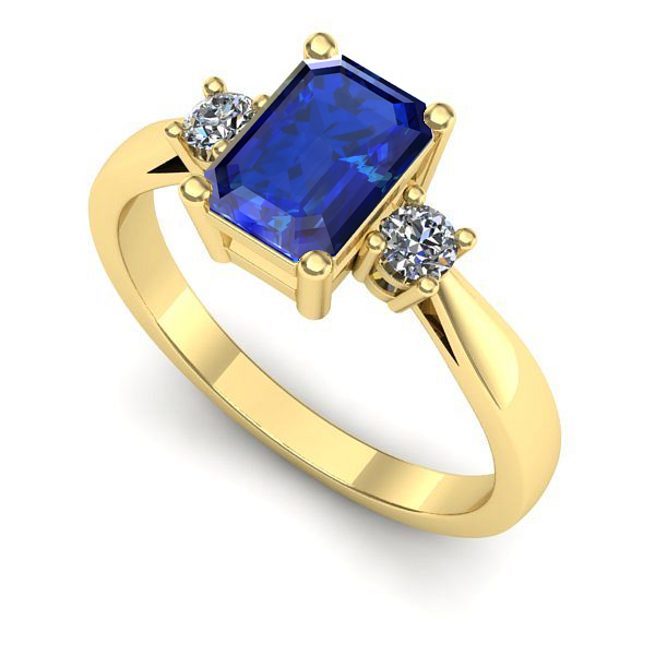 Inel de logodna din aur galben cu safir