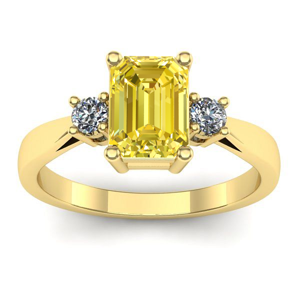 Inel logodna cu safir galben dreptunghiular