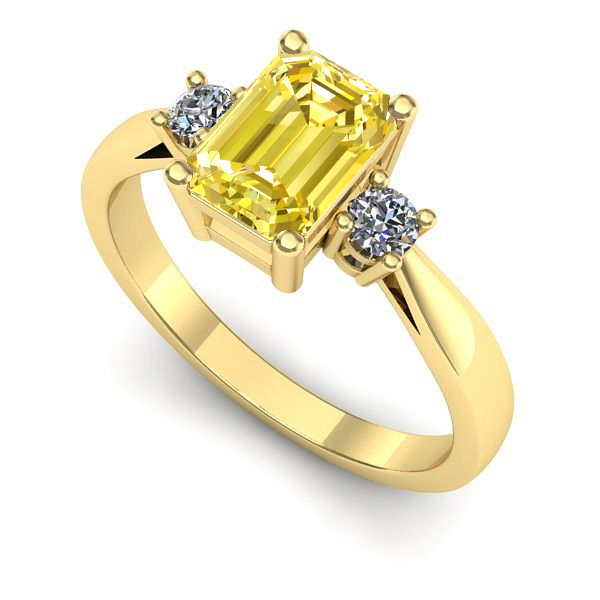 Inel de logodna din aur galben cu safir galben