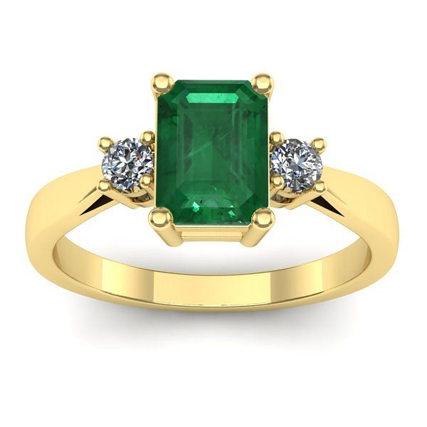 Inel logodna cu smarald dreptunghiular