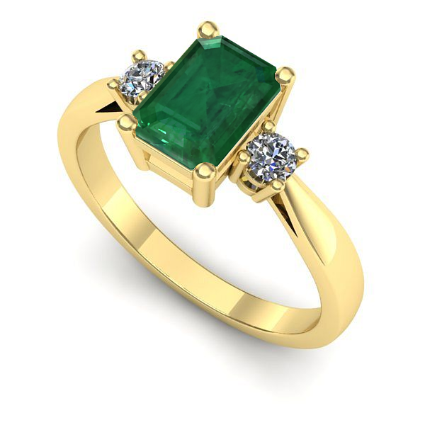 Inel din aur galben cu smarald