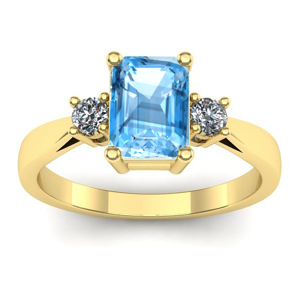 Inel logodna cu topaz blue dreptunghiular