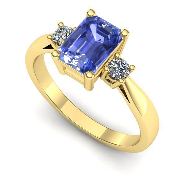 Inel de logodna din aur galben cu tanzanit