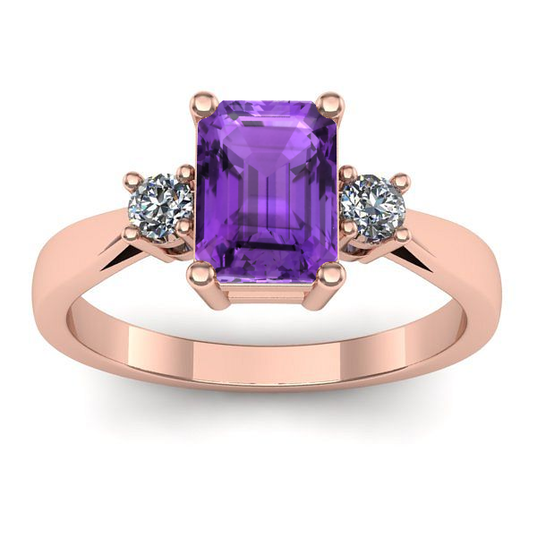 Inel cu ametist dreptunghiular