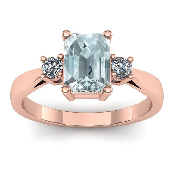 Inel cu aquamarin dreptunghiular