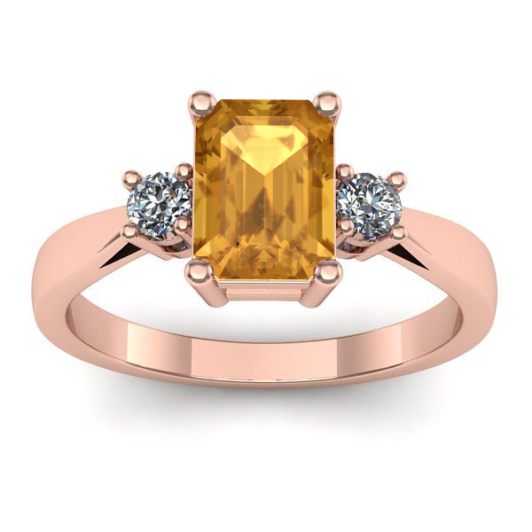 Inel de logodna cu citrin dreptunghiular