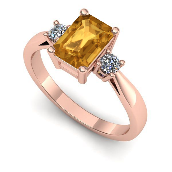 Inel de logodna din aur roz cu citrin