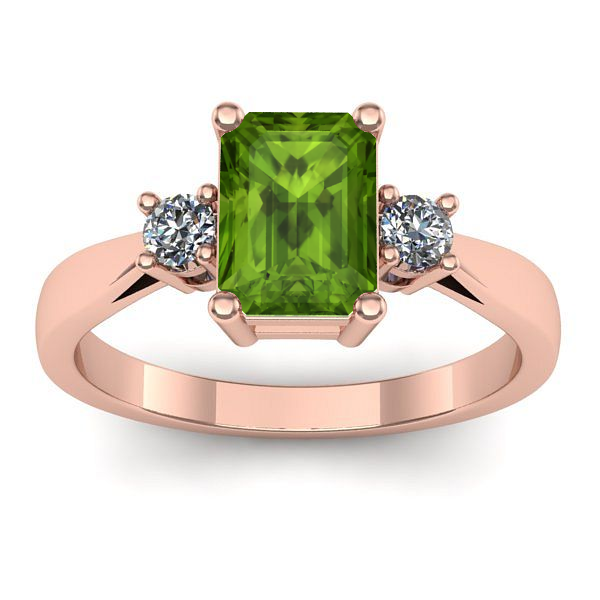 Inel de logodna cu peridot dreptunghiular