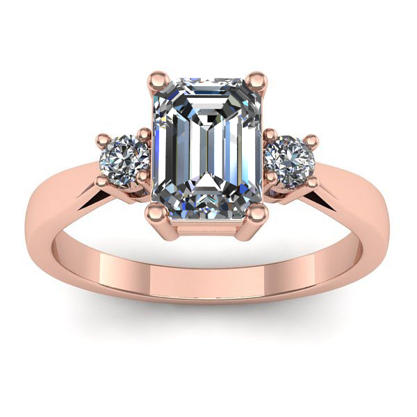 Inel logodna cu safir alb dreptunghiular