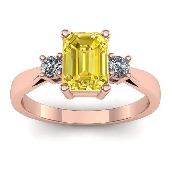 Inel de logodna cu safir galben dreptunghiular